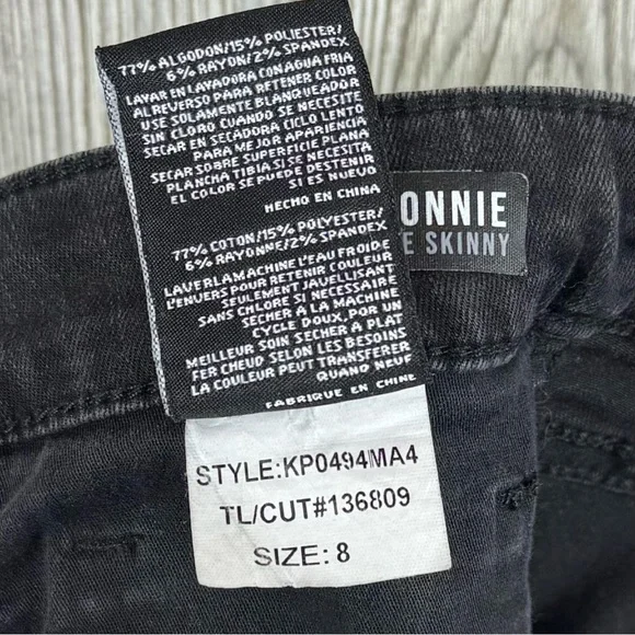 Kut From The Kloth Connie gray black High Rise Fab Ab Ankle Skinny Jeans 8 edgy - Picture 7 of 9